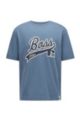 Relaxed-fit T-shirt in Pima cotton with exclusive logo, Blue