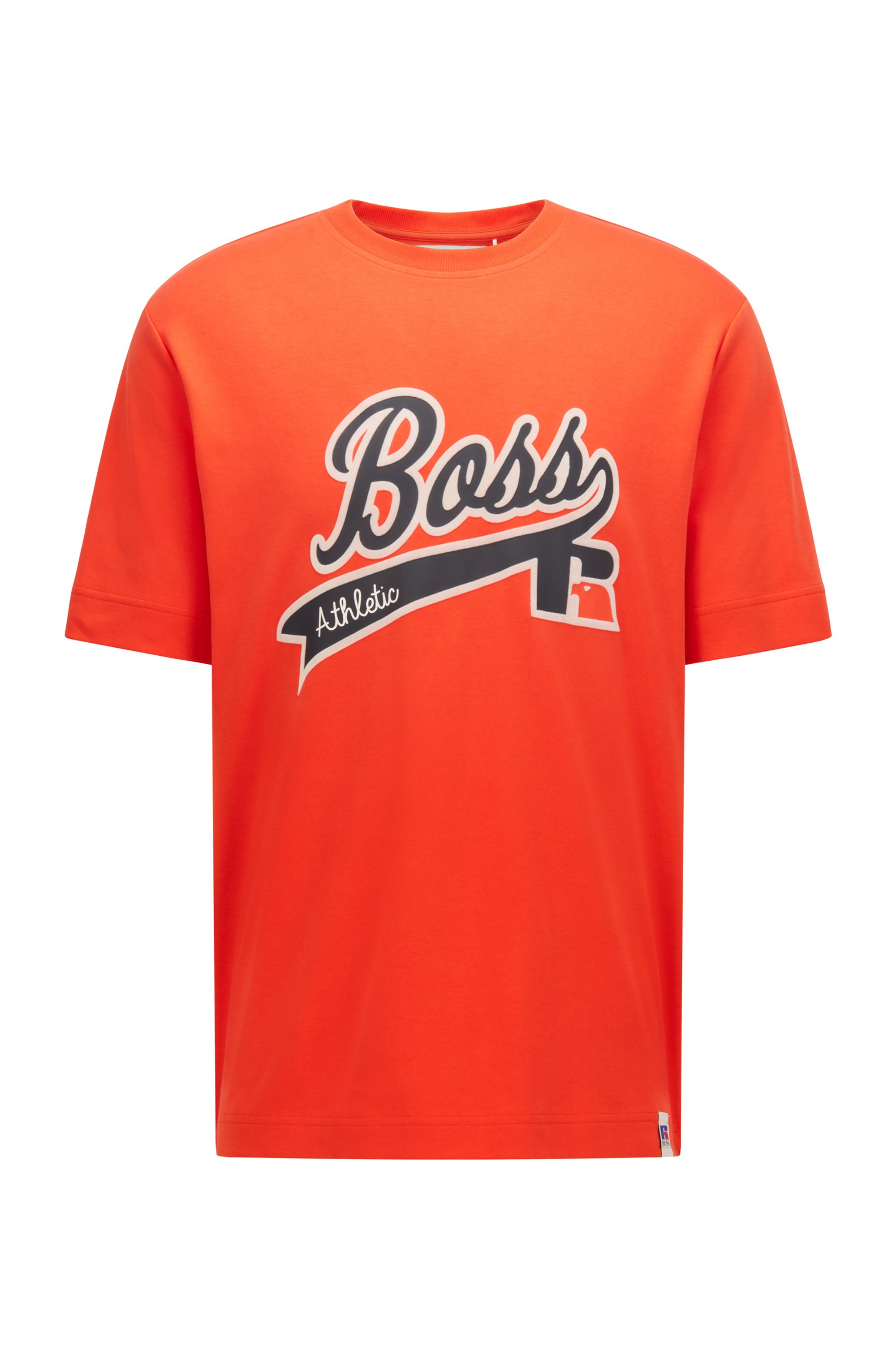 Relaxed-Fit T-Shirt aus Pima-Baumwolle mit exklusivem Logo, Orange