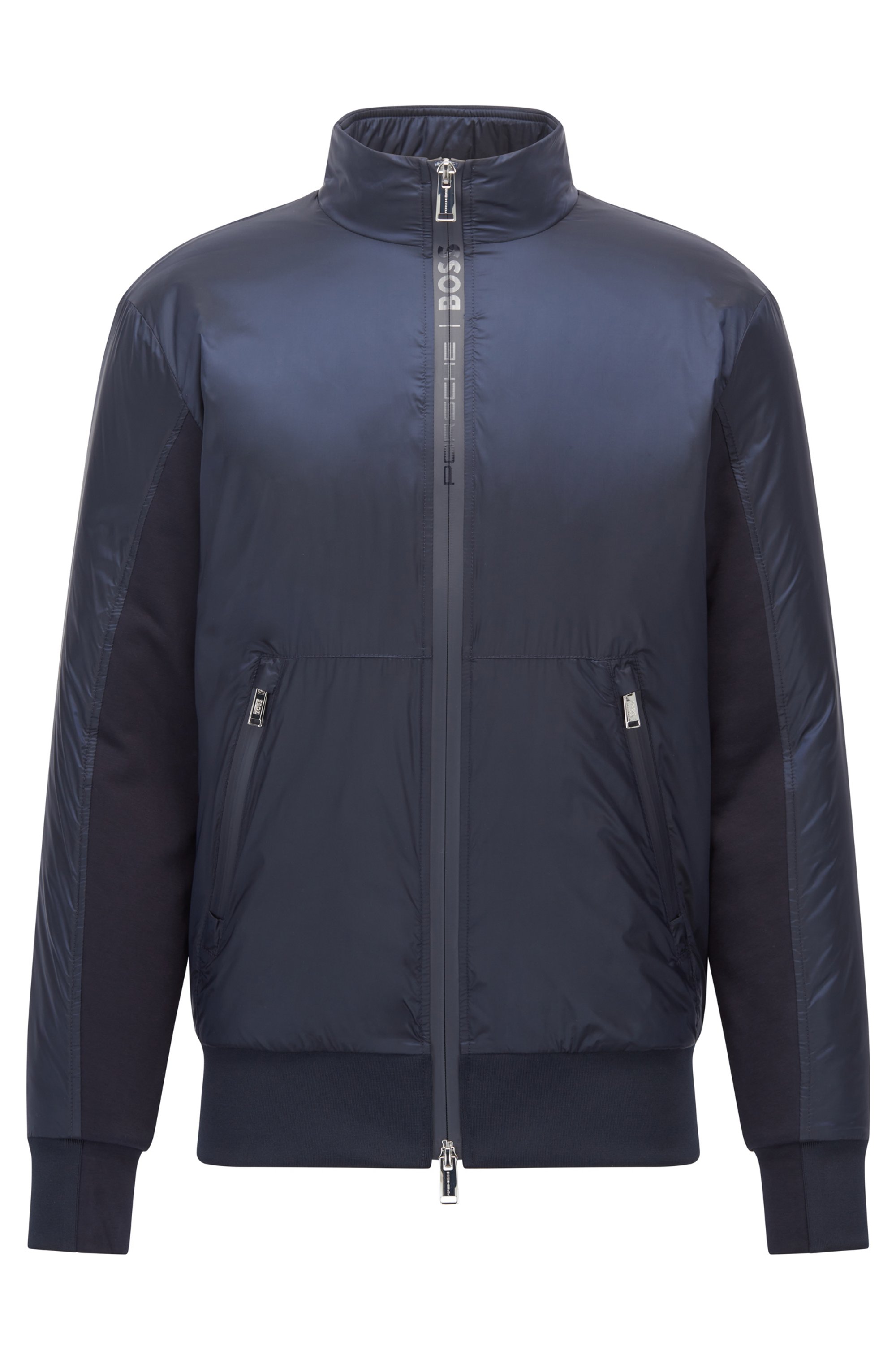 Regular-fit hybride jas met capsulelogo’s, Donkerblauw