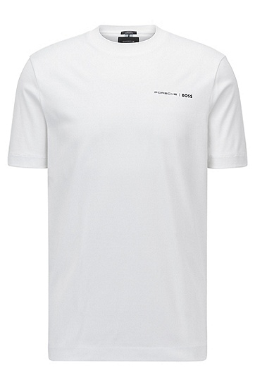 BOSS 博斯棉质网眼结构 T 恤,  100_White