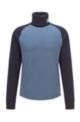 Pima-cotton rollneck T-shirt with exclusive branding, Blue