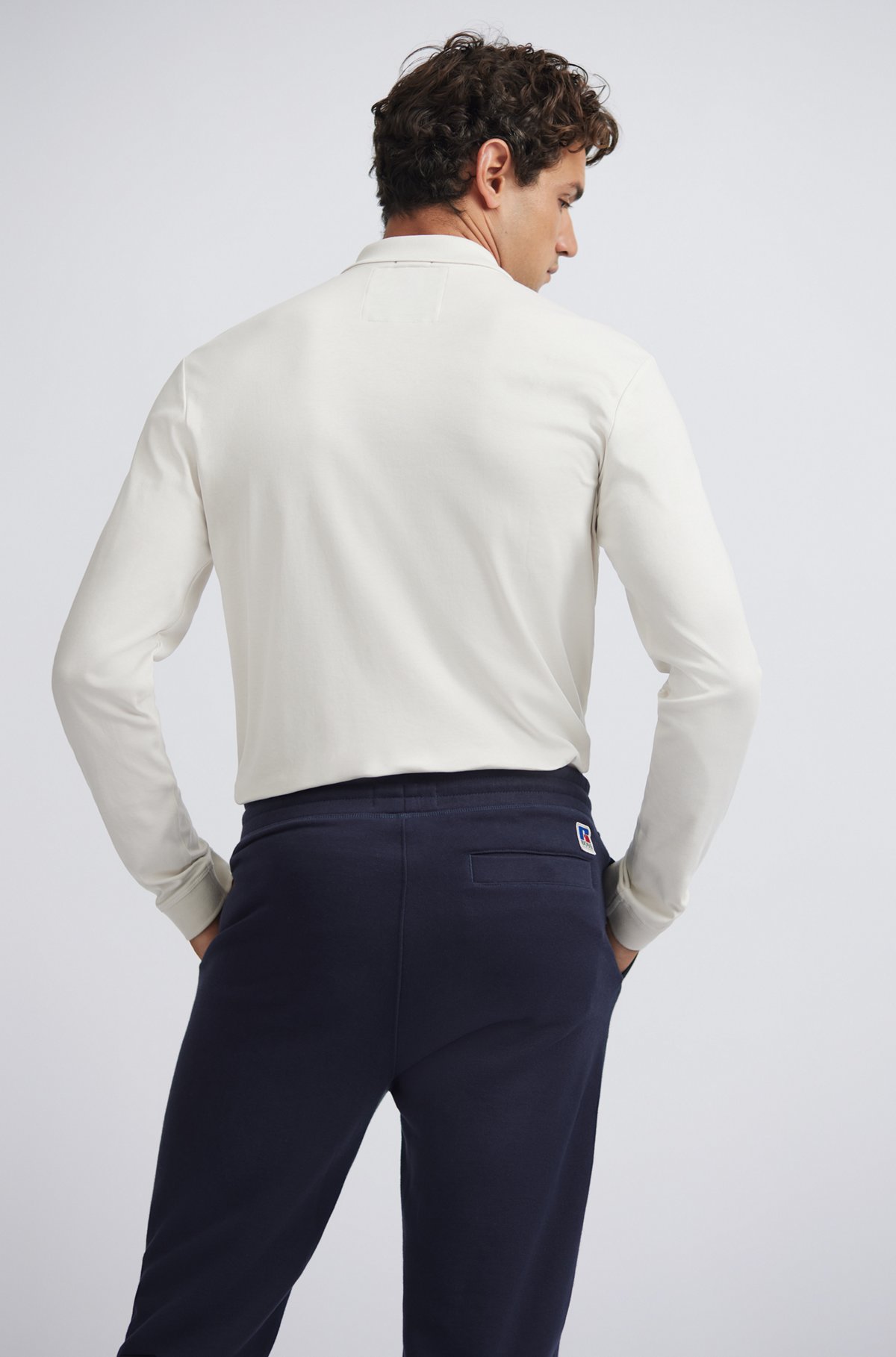 Pima-cotton polo shirt with exclusive logo, White