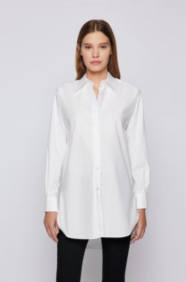 been kathedraal Inschrijven BOSS - Regular-fit blouse in striped cotton with frill trim