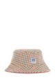 Houndstooth bucket hat with exclusive logo, Beige Patterned