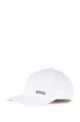 Recycled-material cap with contrast logo and metal closure, White