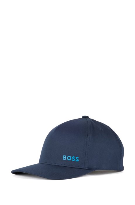 Recycled-material cap with contrast logo and metal closure, Dark Blue