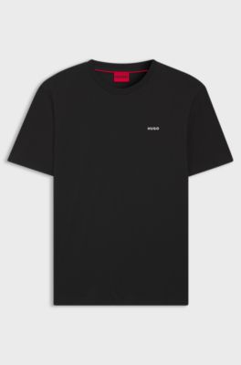 Cotton-jersey T-shirt with logo print, Black
