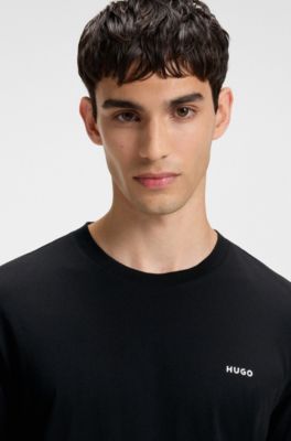 T-Shirt aus Baumwoll-Jersey mit Logo-Print, Schwarz