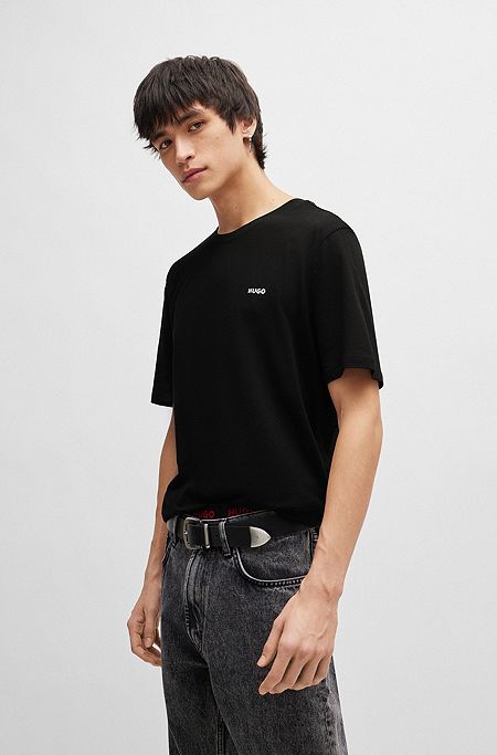 T-shirt en jersey de coton à logo imprimé, Noir