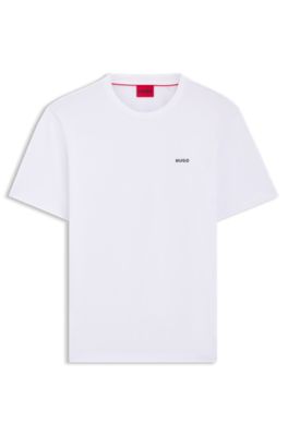 HUGO - Cotton-jersey T-shirt with logo print - White