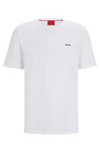 Cotton-jersey T-shirt with logo print, White