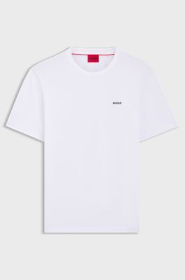 Cotton-jersey T-shirt with logo print, White
