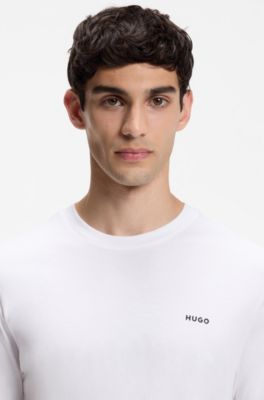 Cotton-jersey T-shirt with logo print, White