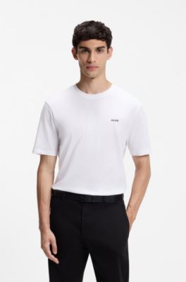 Cotton-jersey T-shirt with logo print, White
