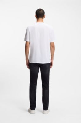 Cotton-jersey T-shirt with logo print, White