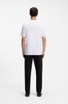 Cotton-jersey T-shirt with logo print, White