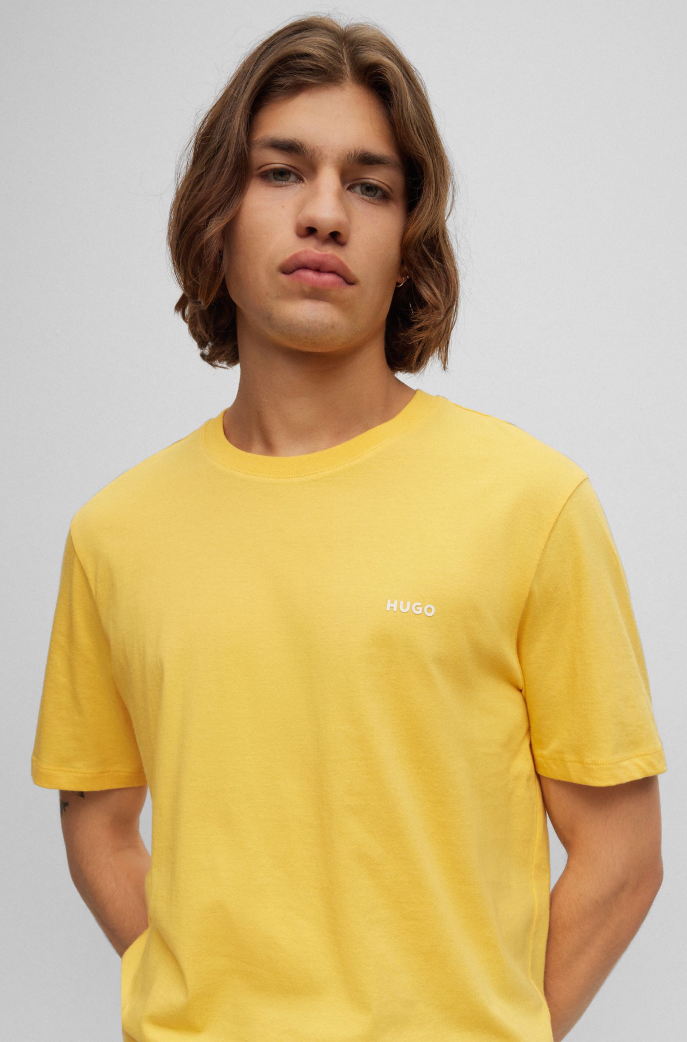 hugo boss yellow shirt