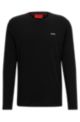 Long-sleeved T-shirt in cotton jersey with logo print, Black