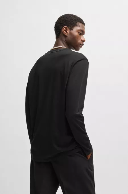 Cotton-jersey T-shirt with logo print