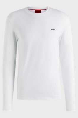 Cotton-jersey T-shirt with logo print, White