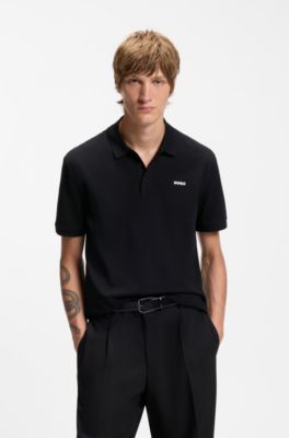 Cotton polo shirt, Black