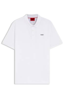 Cotton-piqué polo shirt with logo print 1