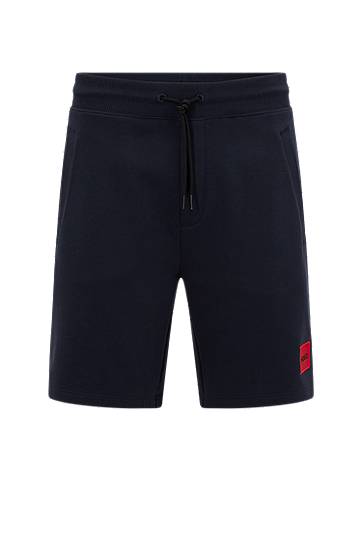Cotton-terry regular-fit shorts with logo label, Hugo boss