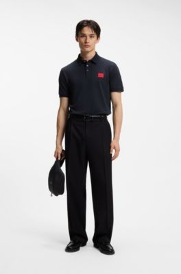 Slim-fit polo shirt in cotton piqu&eacute;, Dark Blue
