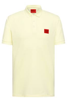 Hugo Cotton-piqué Slim-fit Polo Shirt With Red Logo Label