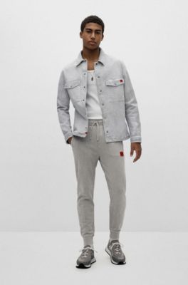 hugo boss tracksuit grey and red