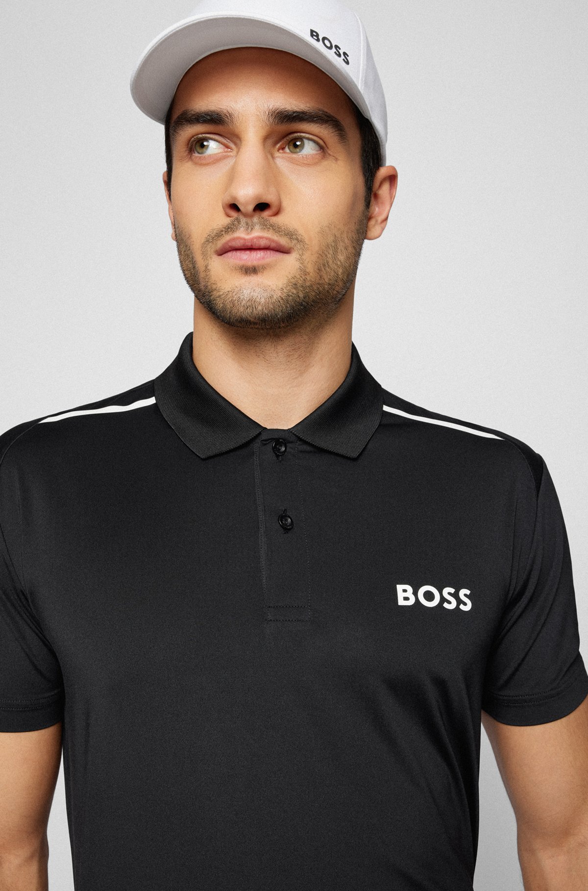 voksenalderen låg Strengt BOSS - Regular-fit polo shirt with contrast logos and stripes