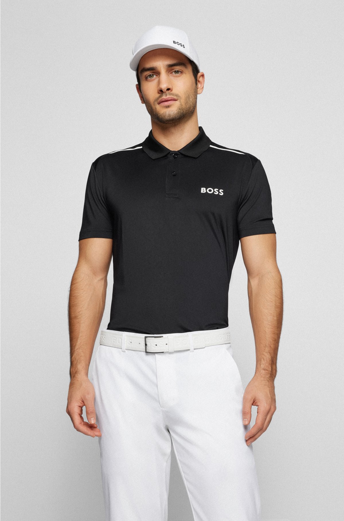 Vaardig Goot Aarzelen BOSS - Regular-fit polo shirt with contrast logos and stripes