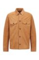 Shirt-style jacket in nappalan suede leather, Beige