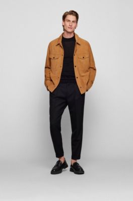 BOSS - Shirt-style jacket in nappalan suede leather
