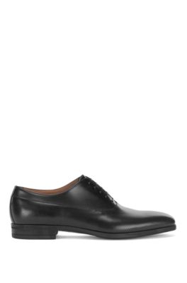 Boss Tanned Leather Oxford Shoes With Perforated Panels