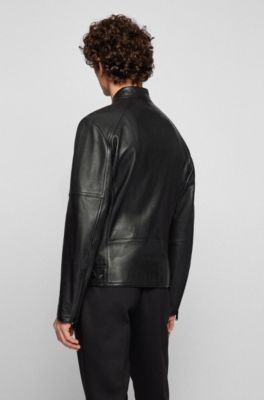 boss men's leather jacket sale