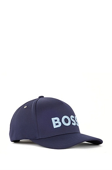 BOSS 博斯刺绣徽标弹力斜纹布鸭舌帽,  405_Dark Blue