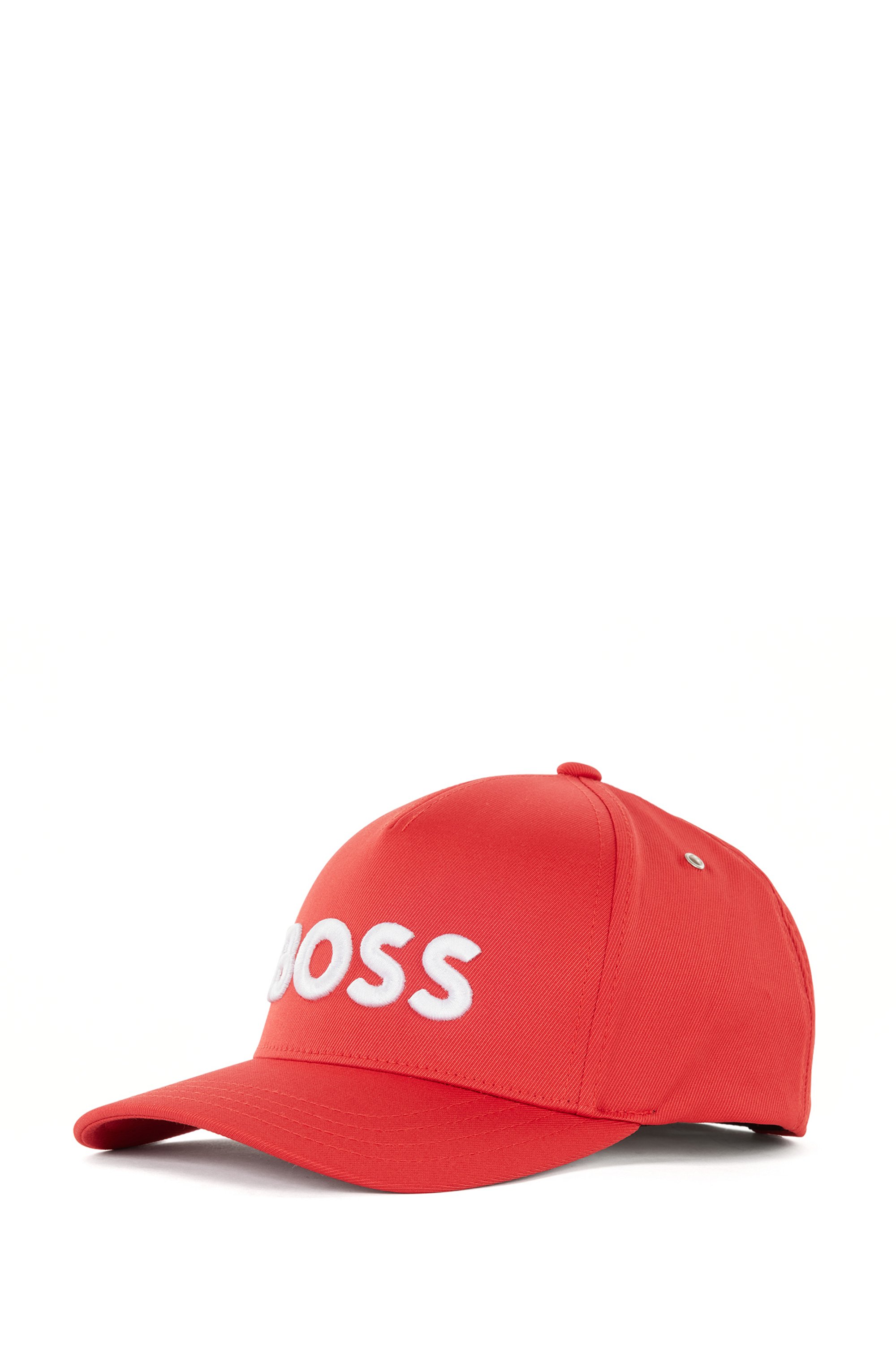 Stretch-twill cap with embroidered logo, Red