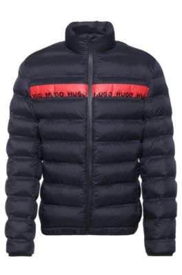 HUGO - Slim-fit water-repellent puffer jacket with logo tape
