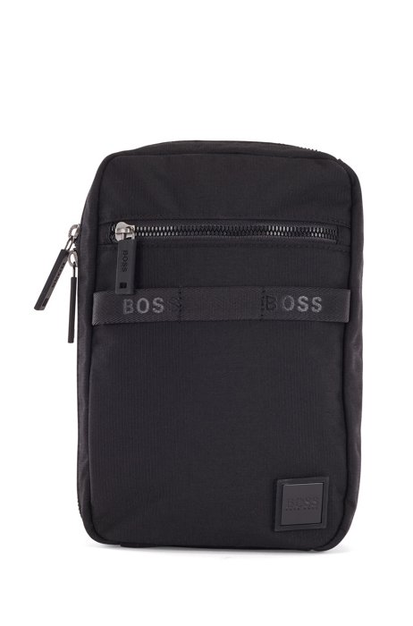 Mono-strap backpack with logo details, Black