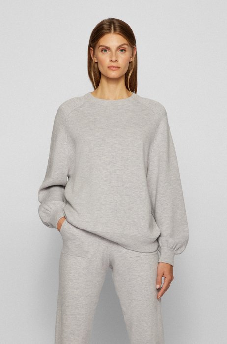 Oversized-fit sweater in a wool blend, Grey