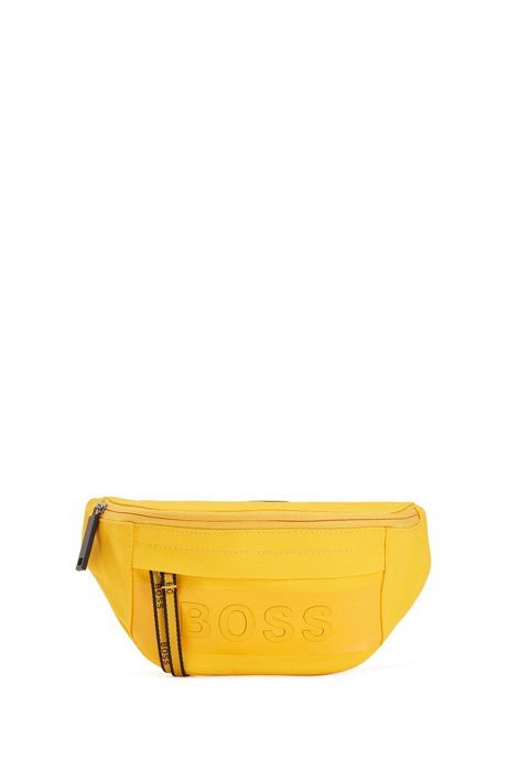 Belt bag in recycled nylon with logo details, Yellow