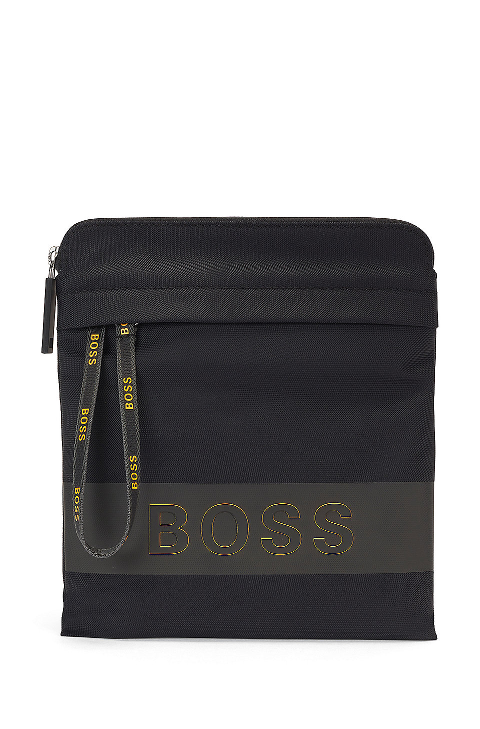 BOSS - Recycled-material envelope bag with branded zip-pullers
