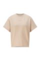 Short-sleeved sweatshirt in organic cotton and recycled fibres, Light Beige