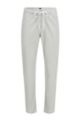 Tapered-fit trousers in stretch-cotton twill, Light Grey