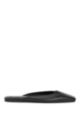 Nappa-leather flat sabots with monogrammed outsole, Black