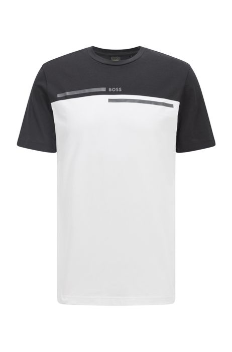 BOSS - Logo-print regular-fit T-shirt in stretch cotton