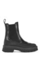 Chelsea boots in Italian leather with quilted detail, Black