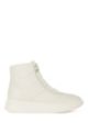Quilted high-top trainers in Italian nappa leather, White