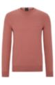 Pure-cotton regular-fit sweater with embroidered logo, Light Red